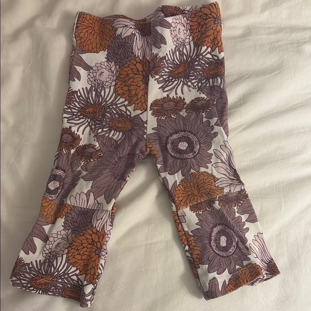 Kate Quinn Orange and Purple Flare Leggings with Bohemian Print